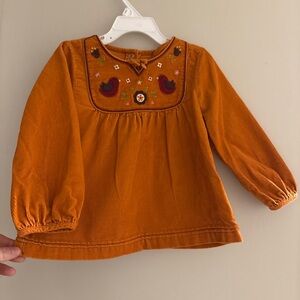 Gymboree Orange Embroidered Blouse Y2k